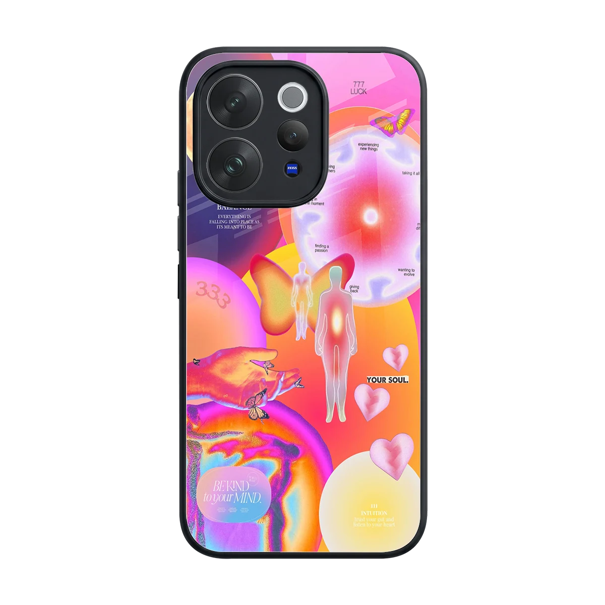 Cosmic Trinity back phone cover | glass case for vivo v70 elite