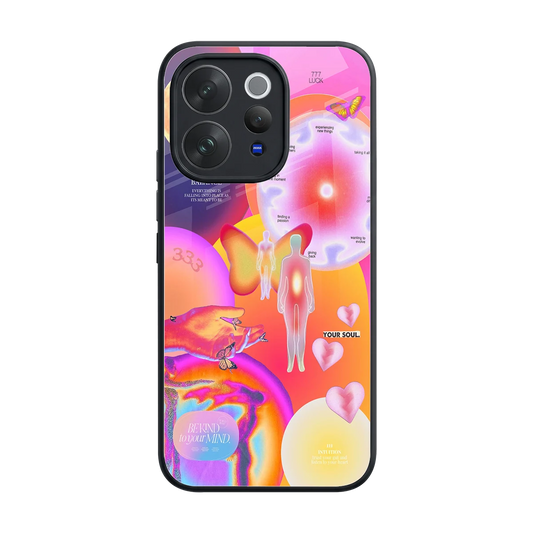 Cosmic Trinity back phone cover | glass case for vivo v70 elite