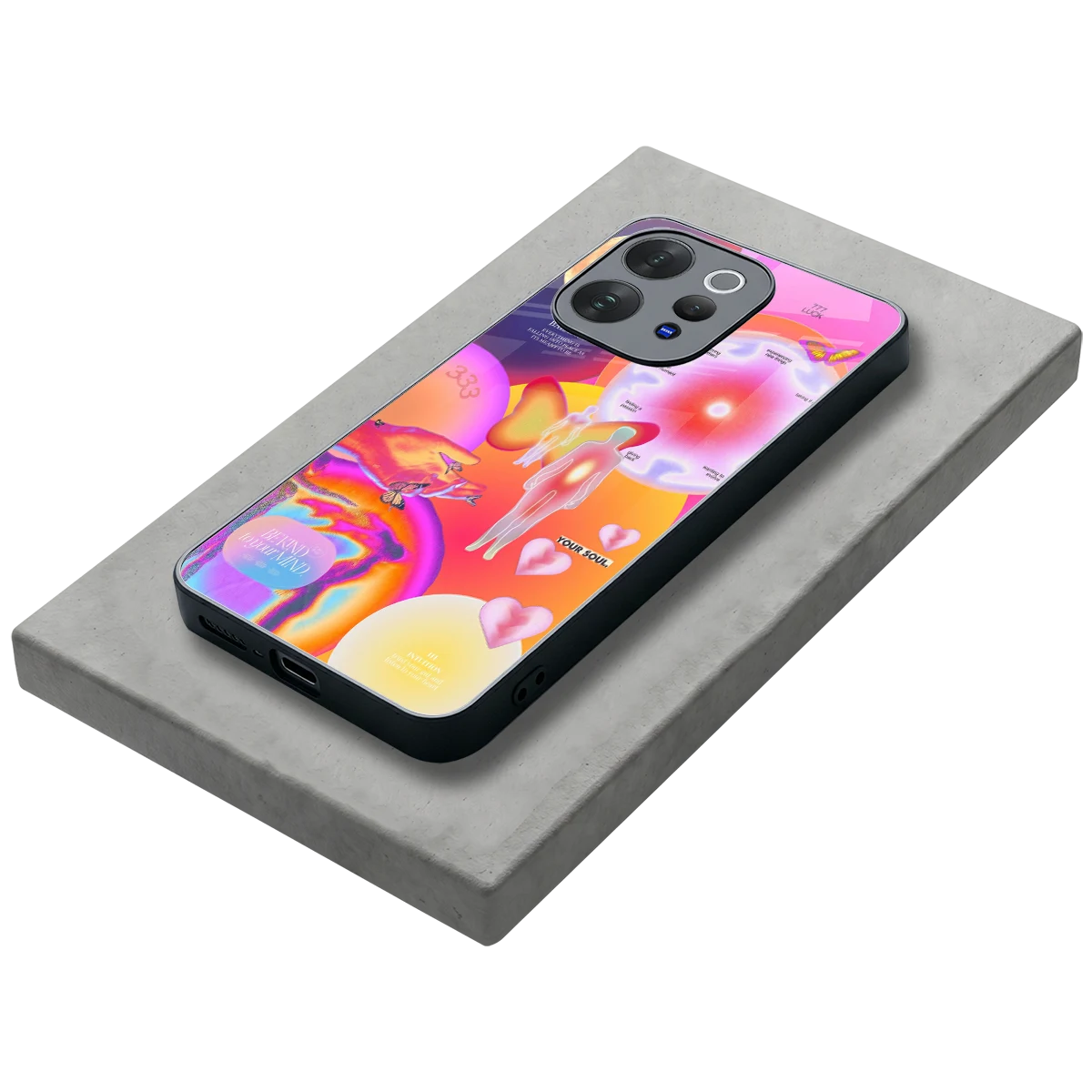 Cosmic Trinity stylish phone case for vivo v70 elite | glossy glass and slim fit