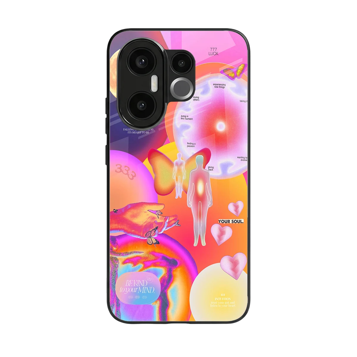 Cosmic Trinity back phone cover | glass case for vivo x200 fe