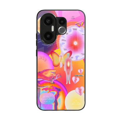 Cosmic Trinity back phone cover | glass case for vivo x200 fe