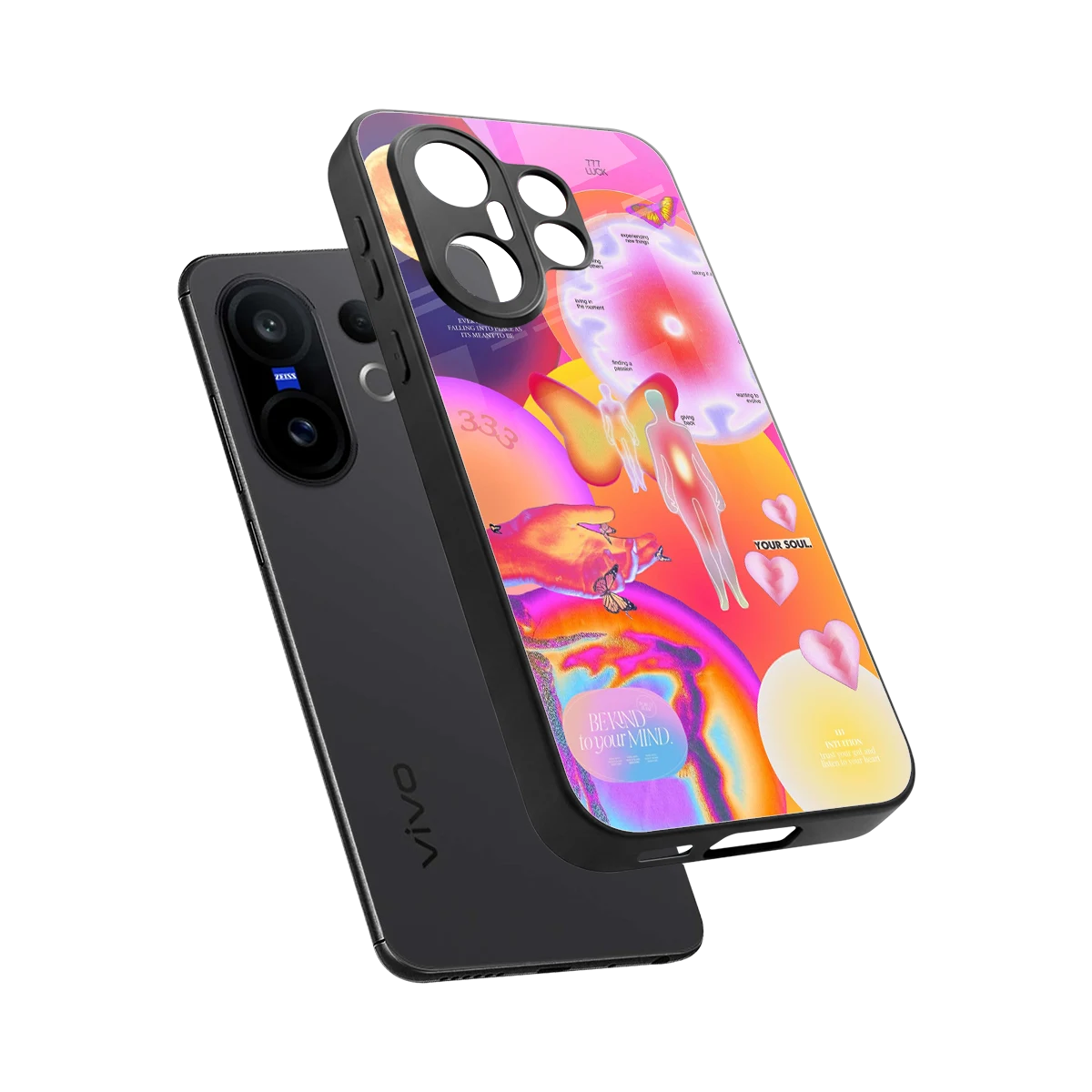 Cosmic Trinity sleek vivo x200 fe cover with tempered glass back and TPU edges