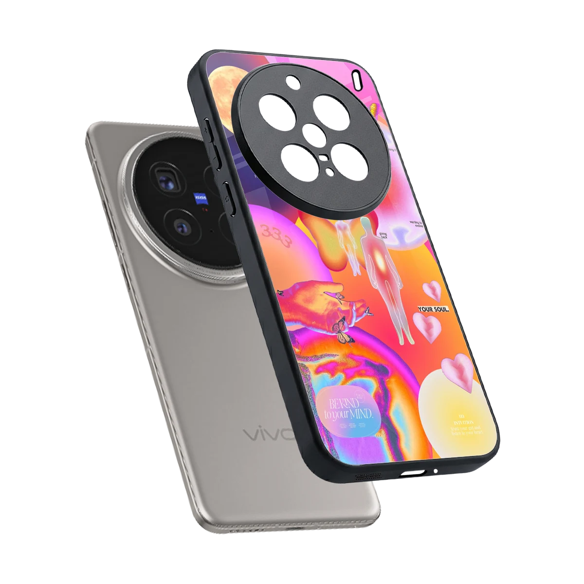 Cosmic Trinity sleek vivo x200 pro cover with tempered glass back and TPU edges