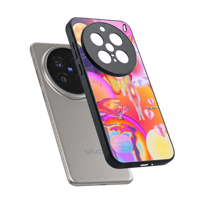 Cosmic Trinity sleek vivo x200 pro cover with tempered glass back and TPU edges
