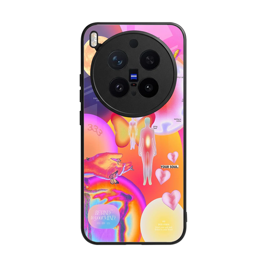 Cosmic Trinity back phone cover | glass case for vivo x300 pro