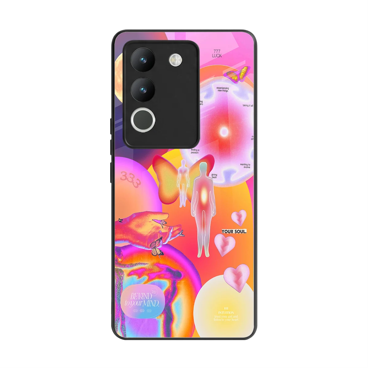 Cosmic Trinity back phone cover | glass case for vivo y200 5g