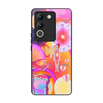 Cosmic Trinity back phone cover | glass case for vivo y200 5g