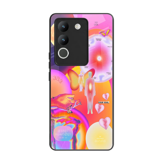 Cosmic Trinity back phone cover | glass case for vivo y200 5g