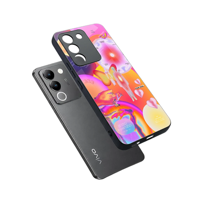 Cosmic Trinity sleek vivo y200 5g cover with tempered glass back and TPU edges