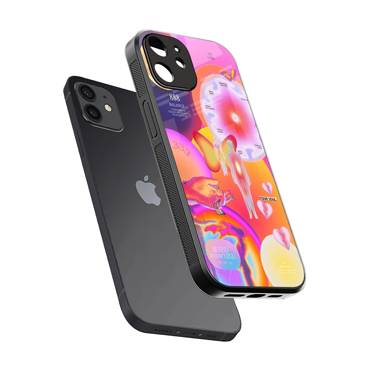 Cosmic Trinity sleek iphone 12 cover with tempered glass back and TPU edges