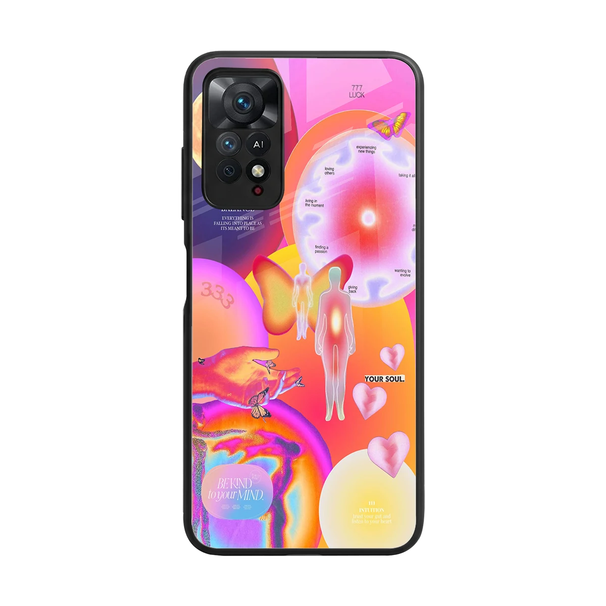 Cosmic Trinity back phone cover | glass case for redmi note 11 pro