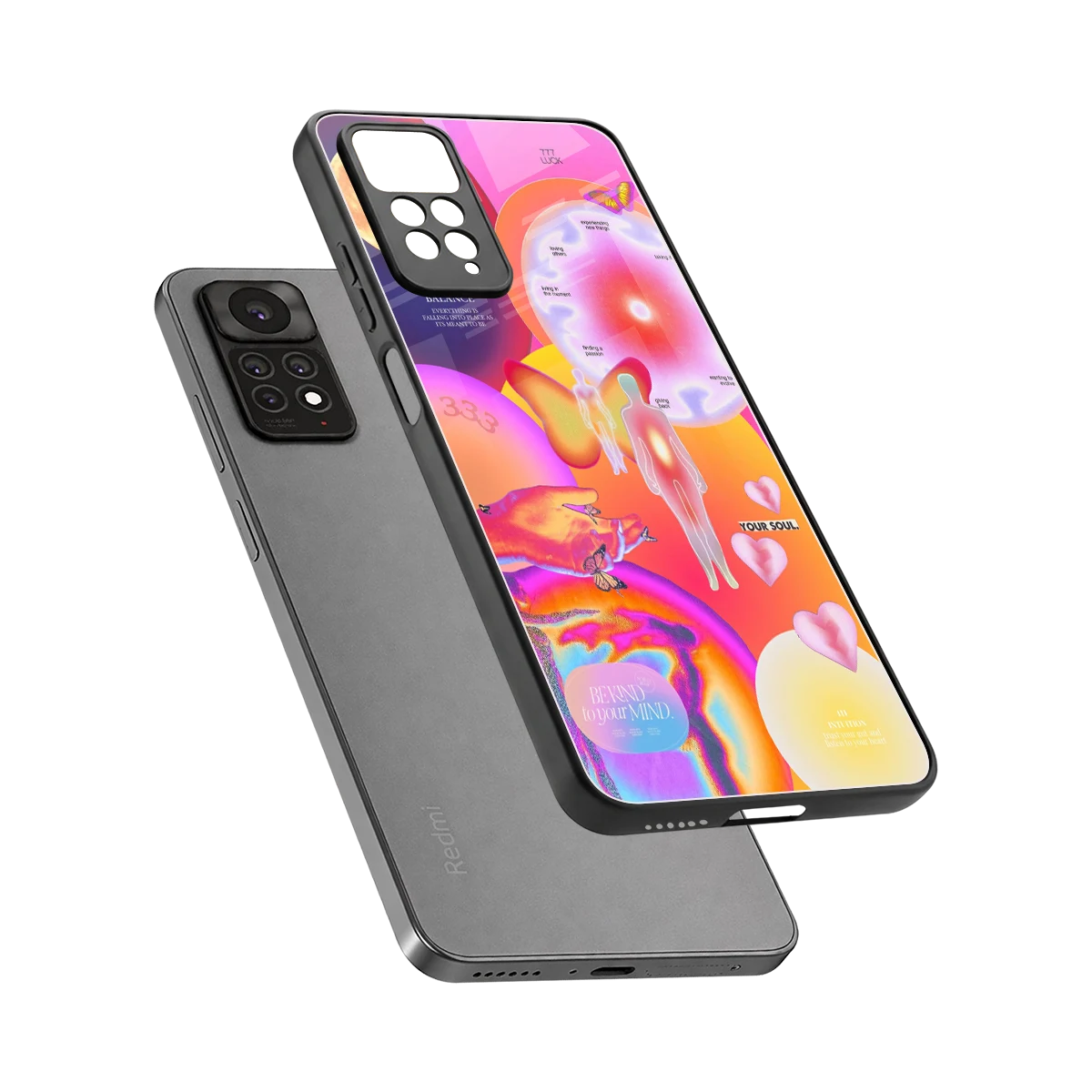 Cosmic Trinity sleek redmi note 11 pro cover with tempered glass back and TPU edges