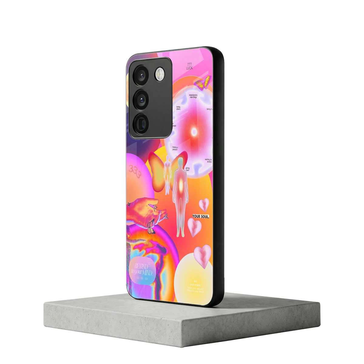 Cosmic Trinity vivo y200 5g mobile cover | shockproof glass phone case