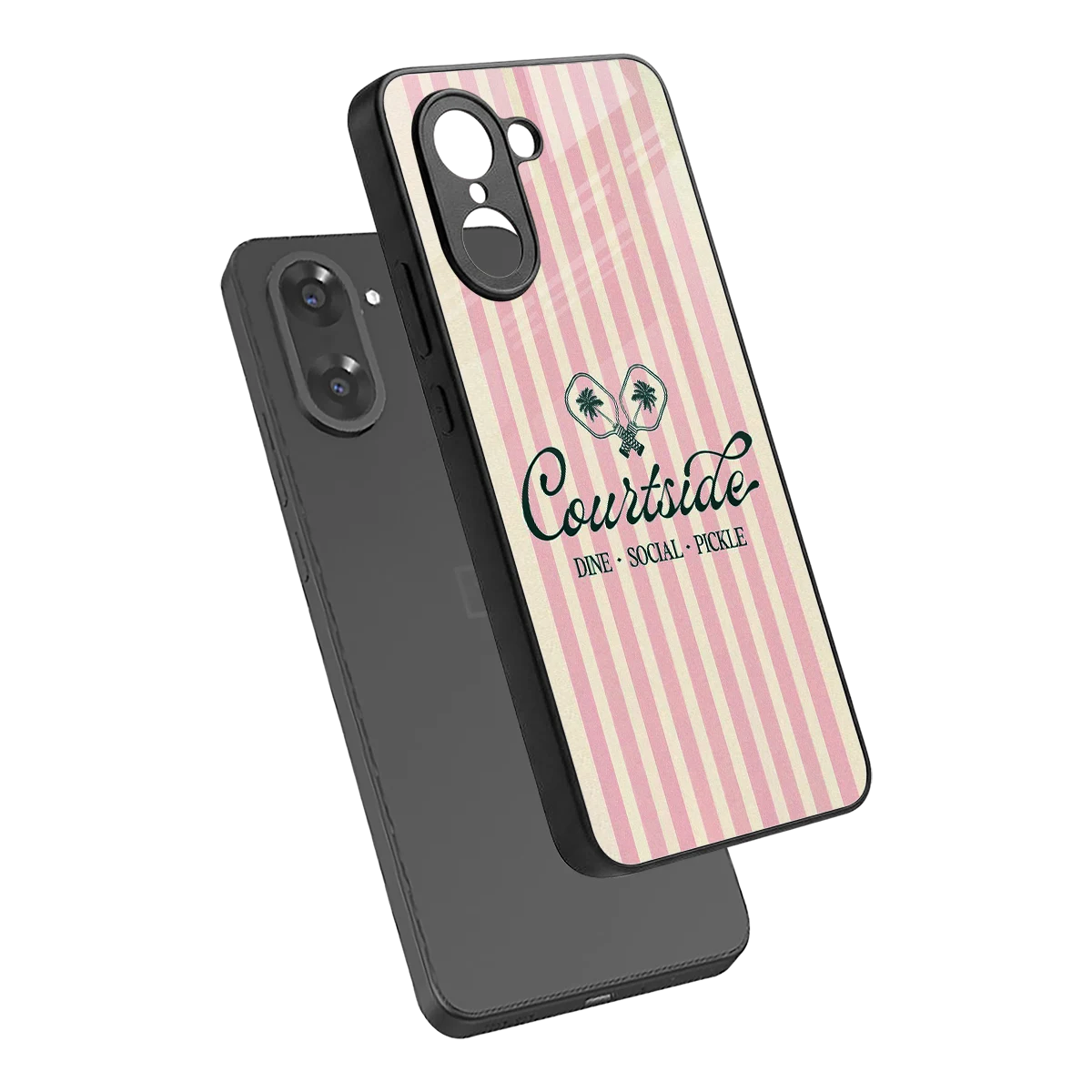 Courtside sleek oneplus nord ce5 5g cover with tempered glass back and TPU edges