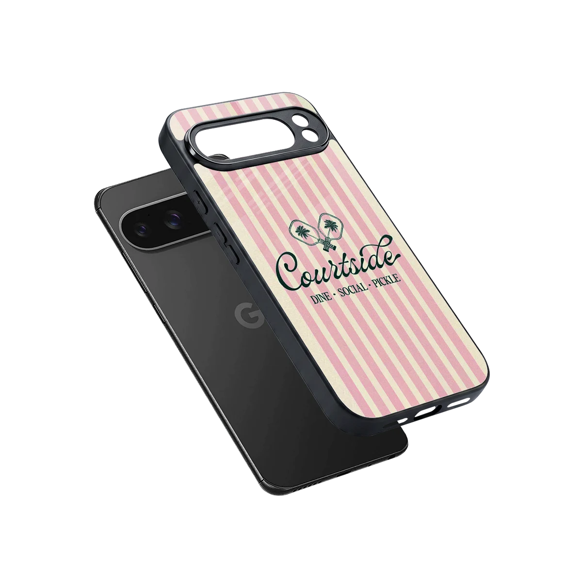 Courtside sleek google pixel 10 pro xl cover with tempered glass back and TPU edges
