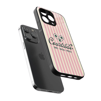 Courtside sleek iphone 13 pro cover with tempered glass back and TPU edges