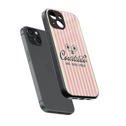Courtside sleek iphone 14 cover with tempered glass back and TPU edges