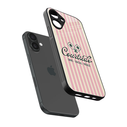 Courtside sleek iphone 16 plus cover with tempered glass back and TPU edges