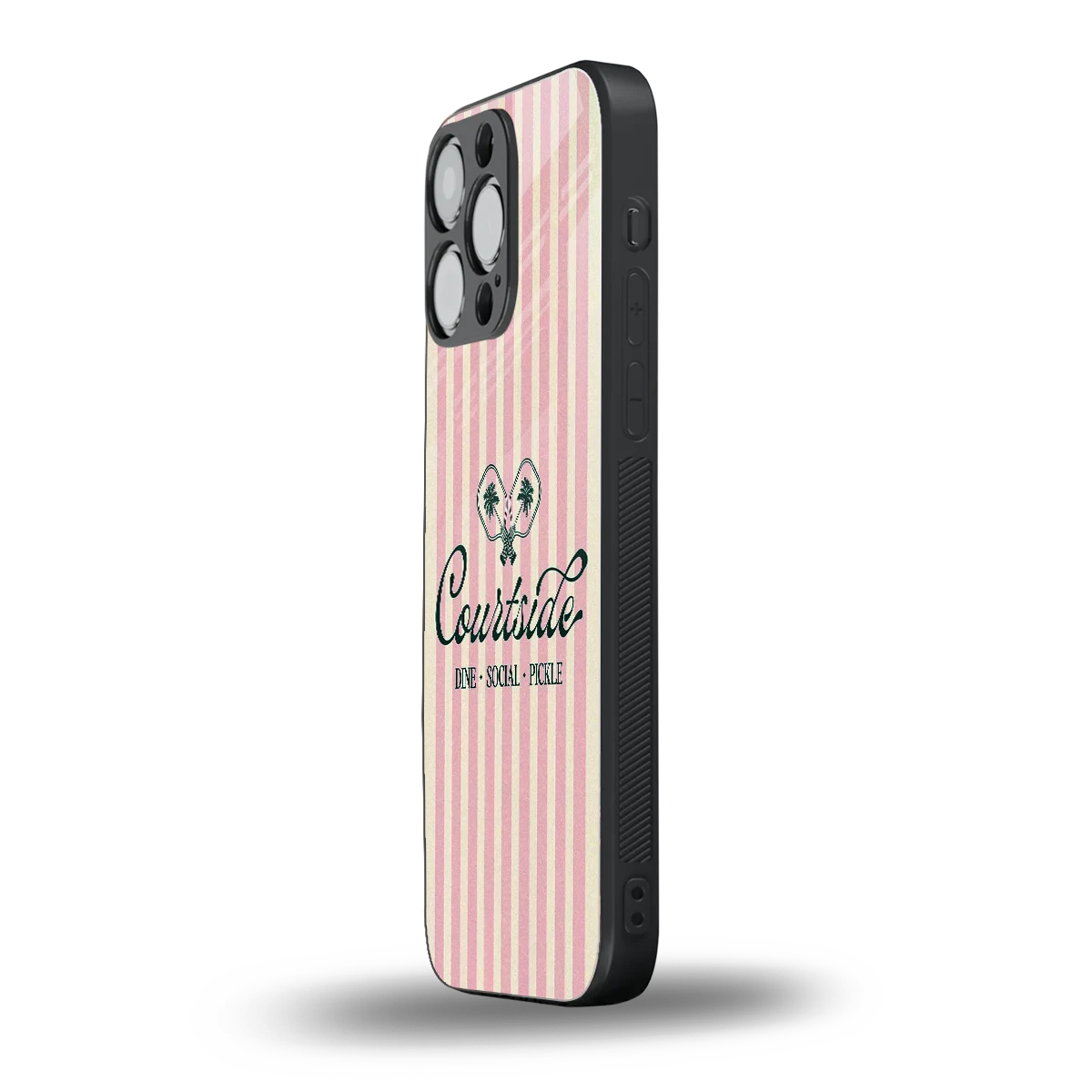 Courtside iphone 16 pro max mobile cover | shockproof glass phone case