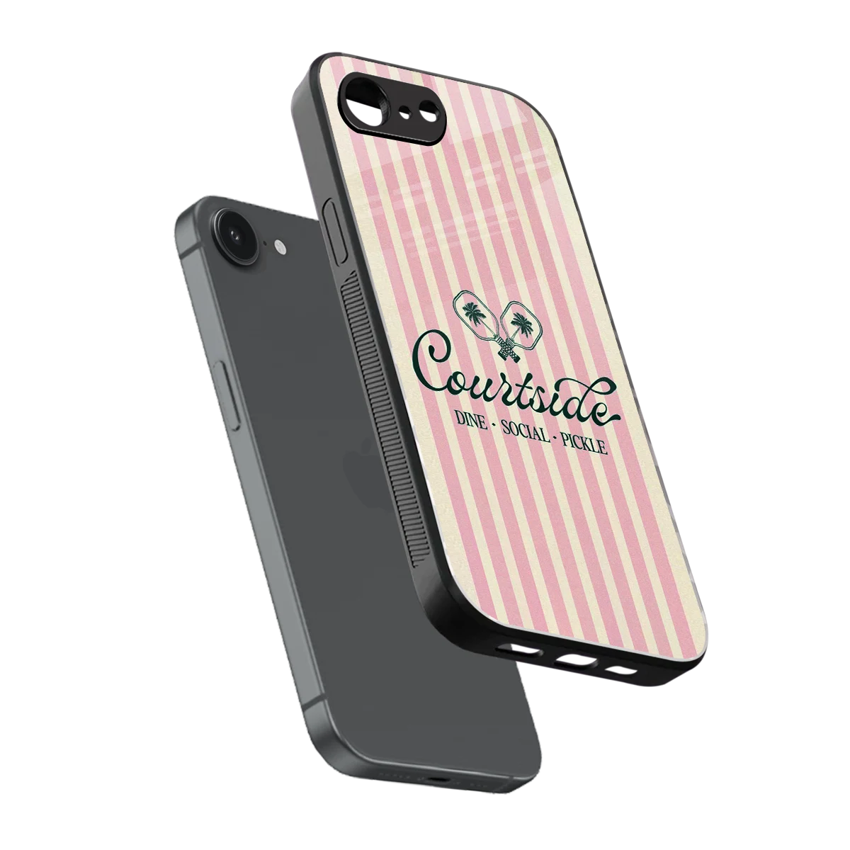 Courtside sleek iphone 16e cover with tempered glass back and TPU edges