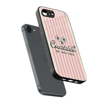 Courtside sleek iphone 16e cover with tempered glass back and TPU edges
