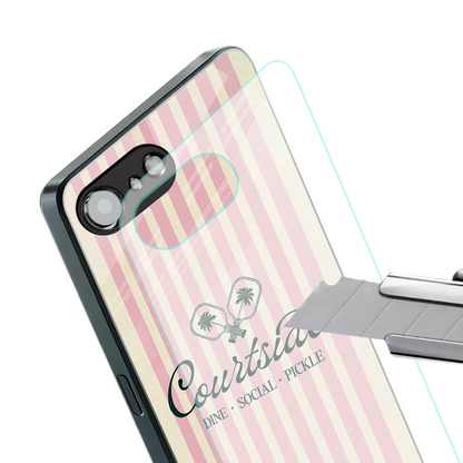 Courtside stylish phone case for iphone 16e | glossy glass and slim fit