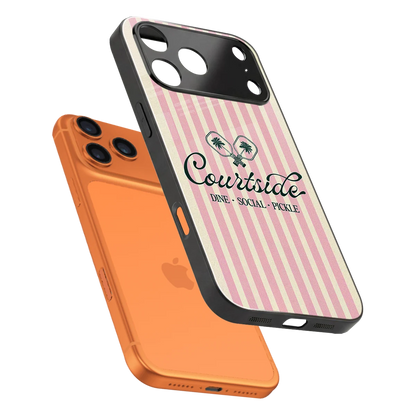 Courtside sleek iphone 17 pro cover with tempered glass back and TPU edges