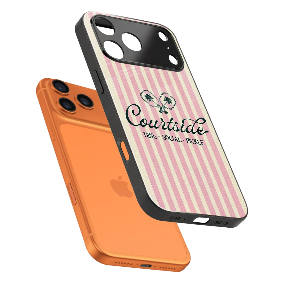 Courtside sleek iphone 17 pro max cover with tempered glass back and TPU edges