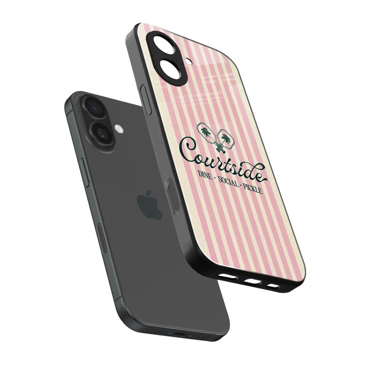 Courtside sleek iphone 17 cover with tempered glass back and TPU edges