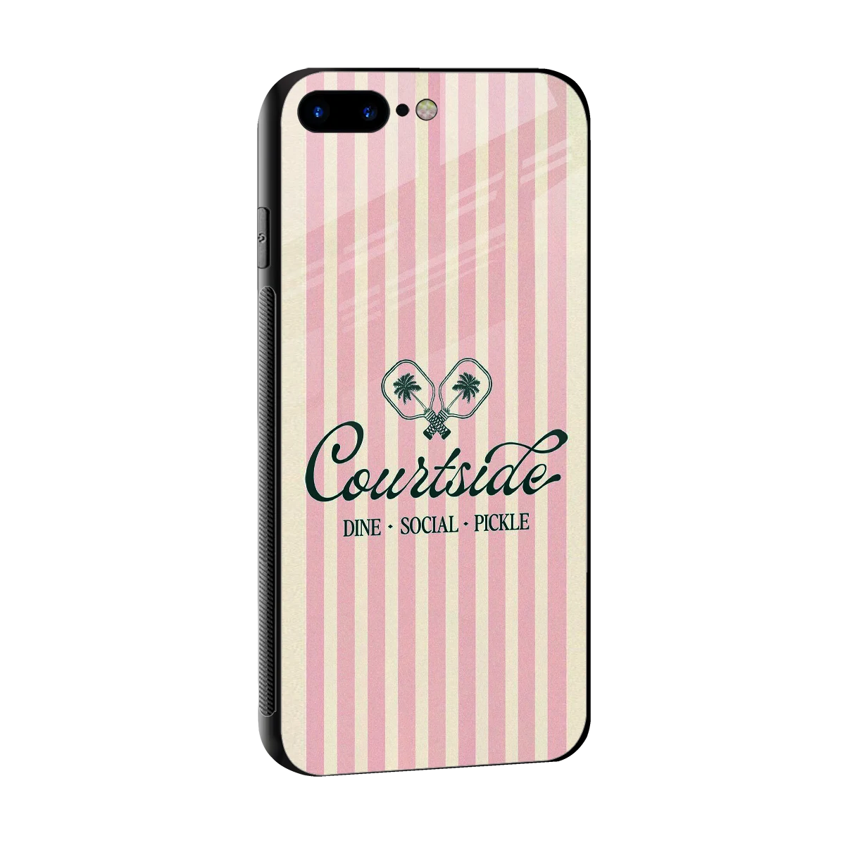 Courtside sleek iphone 7 plus cover with tempered glass back and TPU edges