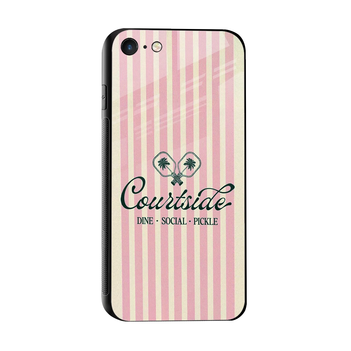 Courtside sleek iphone 7 cover with tempered glass back and TPU edges
