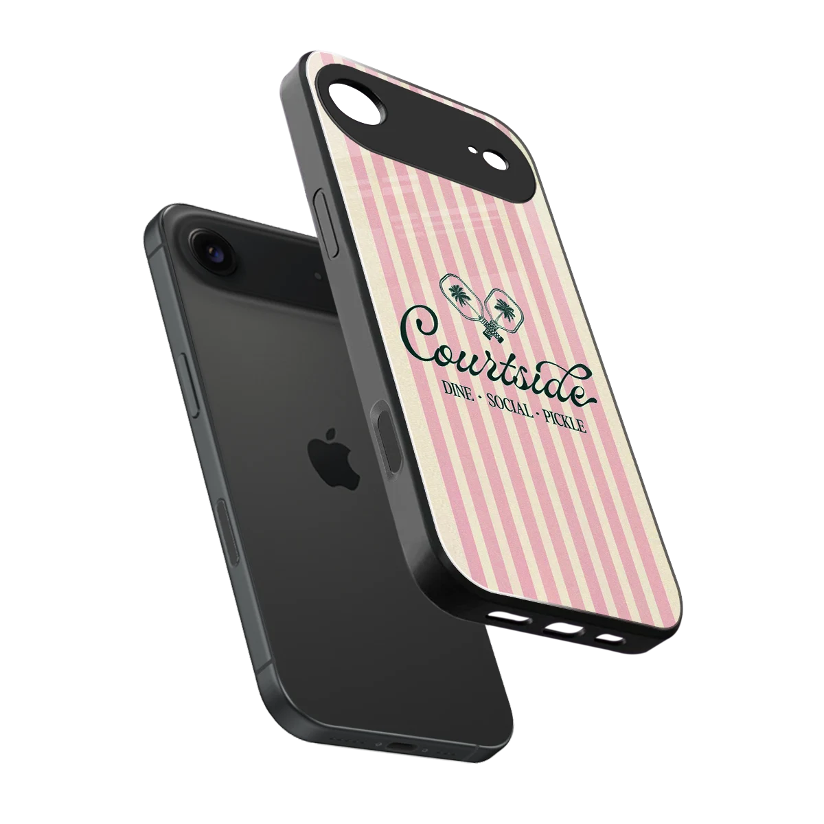 Courtside sleek iphone air cover with tempered glass back and TPU edges