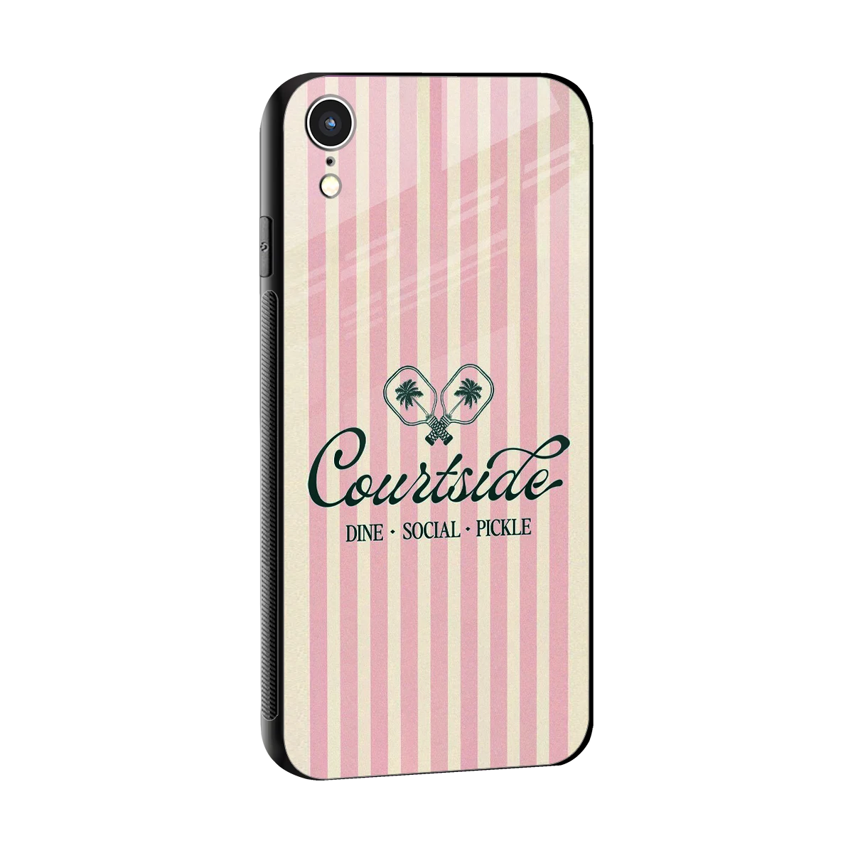 Courtside sleek iphone xr cover with tempered glass back and TPU edges