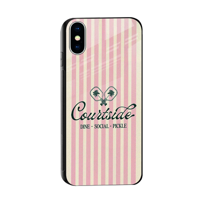 Courtside sleek iphone xs cover with tempered glass back and TPU edges