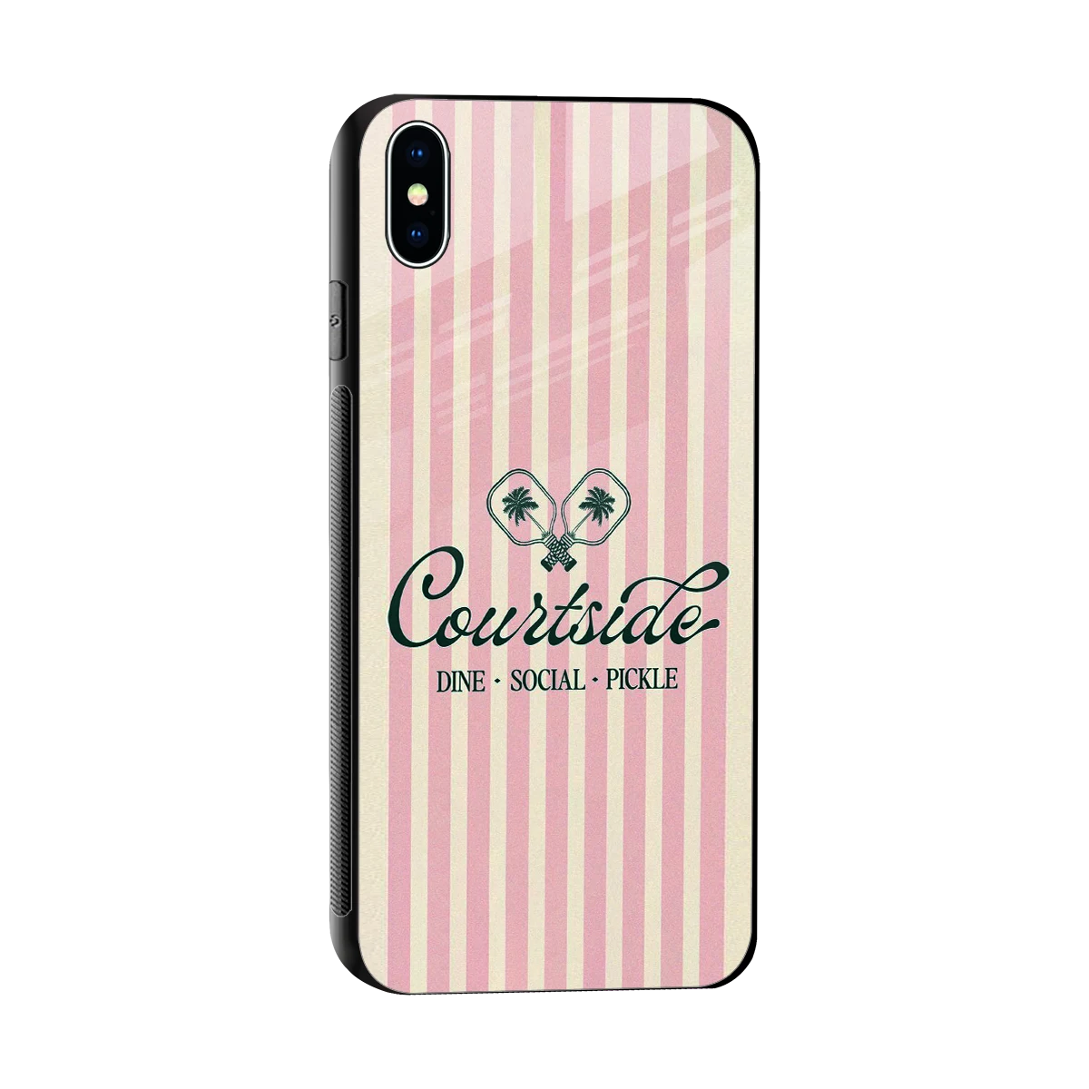 Courtside sleek iphone xs max cover with tempered glass back and TPU edges