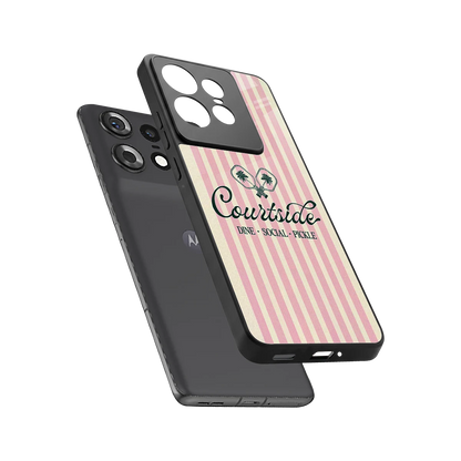 Courtside sleek motorola edge 50 pro cover with tempered glass back and TPU edges