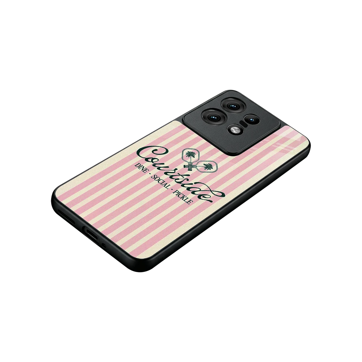 Courtside stylish phone case for motorola edge 50 pro | glossy glass and slim fit