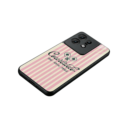 Courtside stylish phone case for motorola edge 50 pro | glossy glass and slim fit