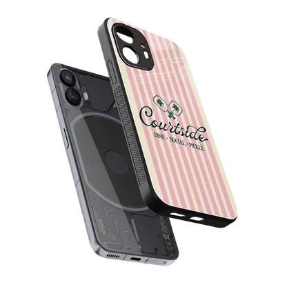 Courtside sleek nothing phone 2 cover with tempered glass back and TPU edges