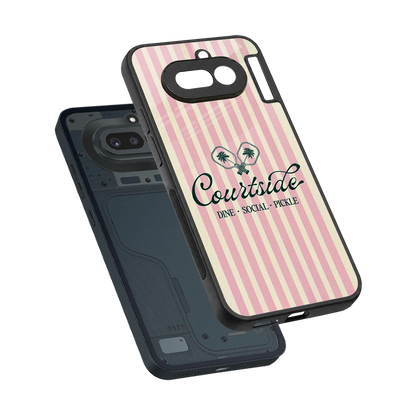 Courtside sleek nothing phone 4a cover with tempered glass back and TPU edges