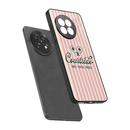 Courtside sleek oneplus 13r cover with tempered glass back and TPU edges