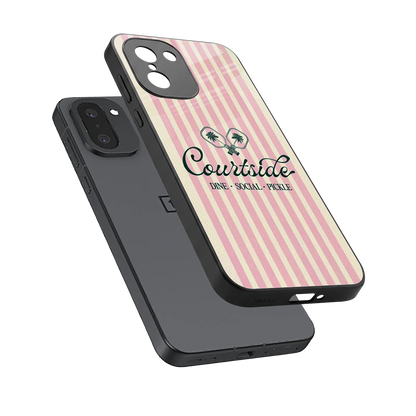 Courtside sleek oneplus 15r cover with tempered glass back and TPU edges