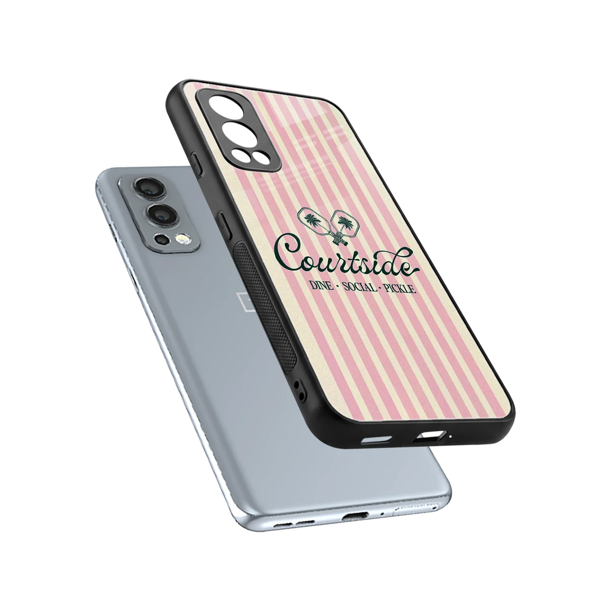 Courtside sleek oneplus nord 2 cover with tempered glass back and TPU edges