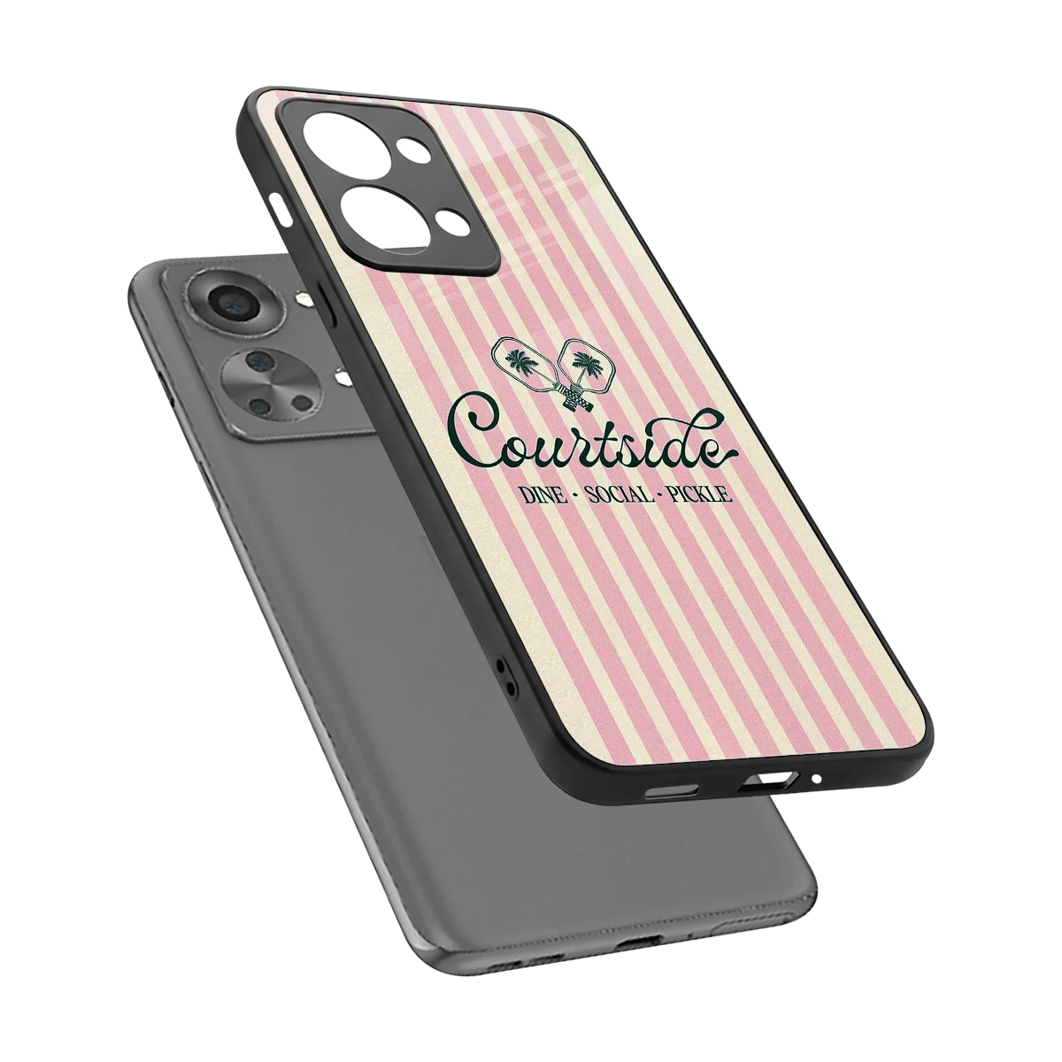 Courtside sleek oneplus nord 2t cover with tempered glass back and TPU edges