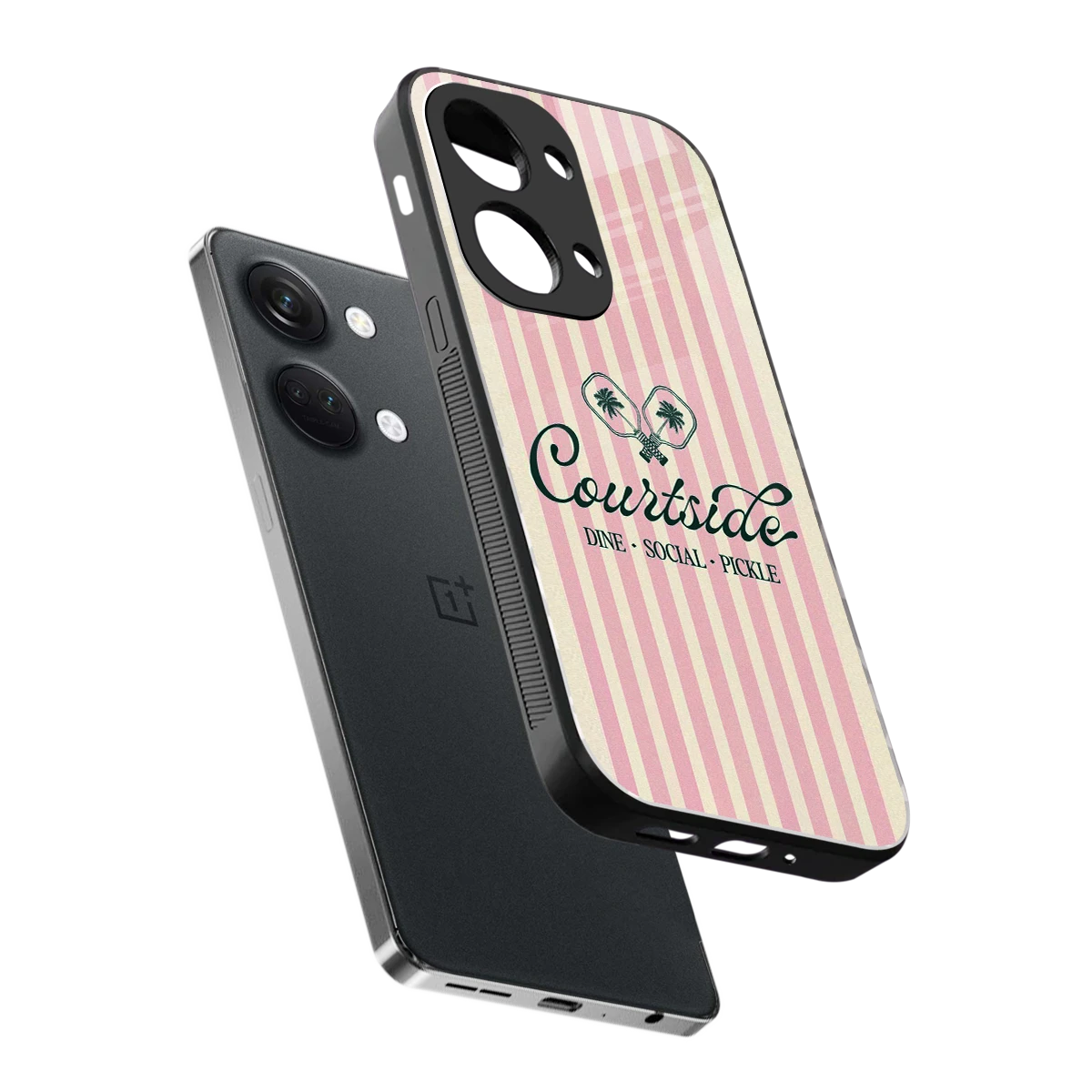 Courtside sleek oneplus nord 3 cover with tempered glass back and TPU edges