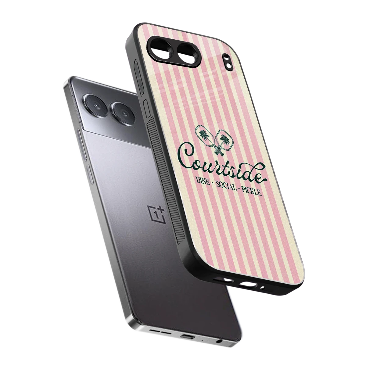 Courtside sleek oneplus nord 4 cover with tempered glass back and TPU edges