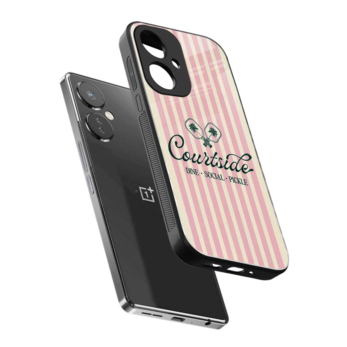 Courtside sleek oneplus nord ce 3 cover with tempered glass back and TPU edges