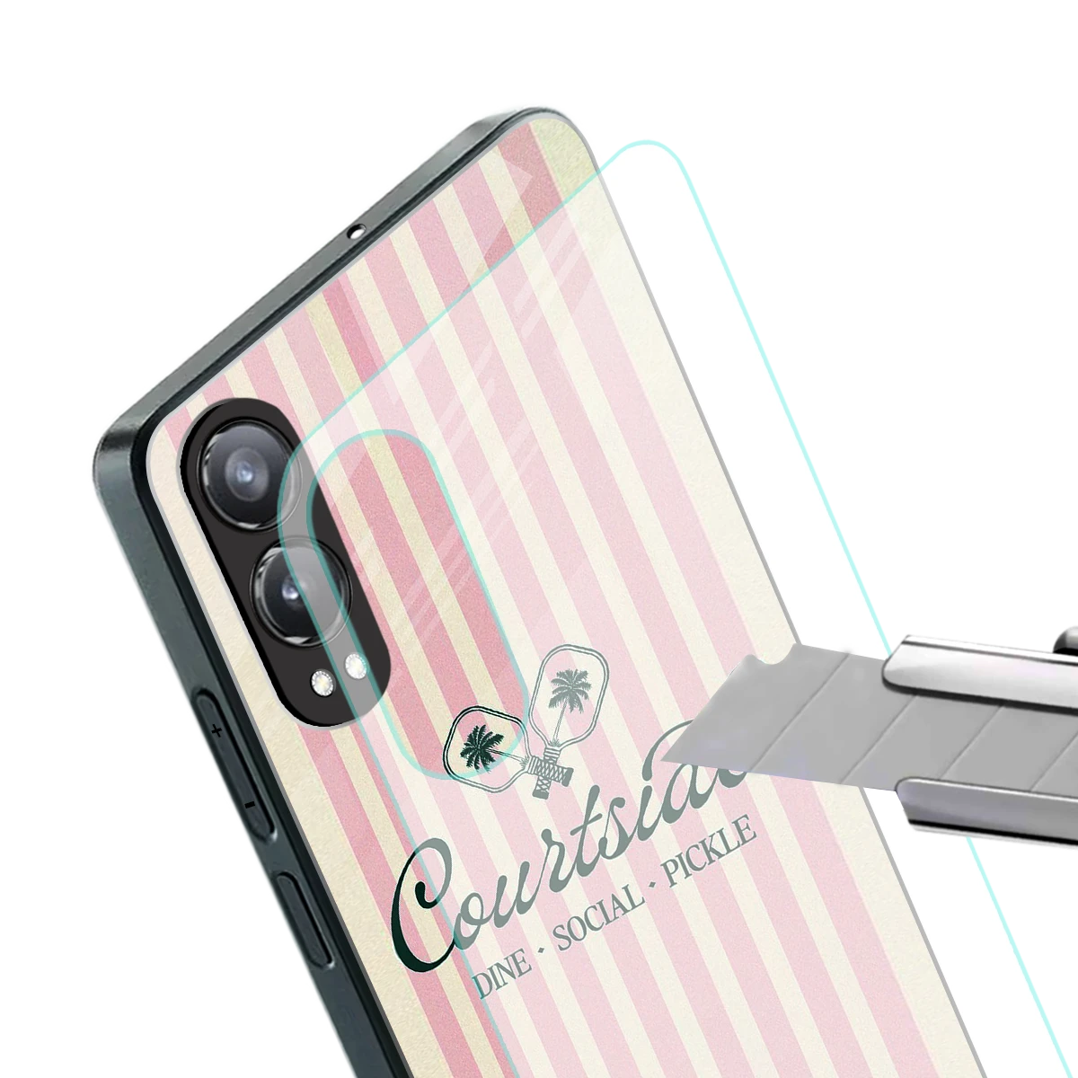 Courtside stylish phone case for oneplus nord ce 4 lite | glossy glass and slim fit