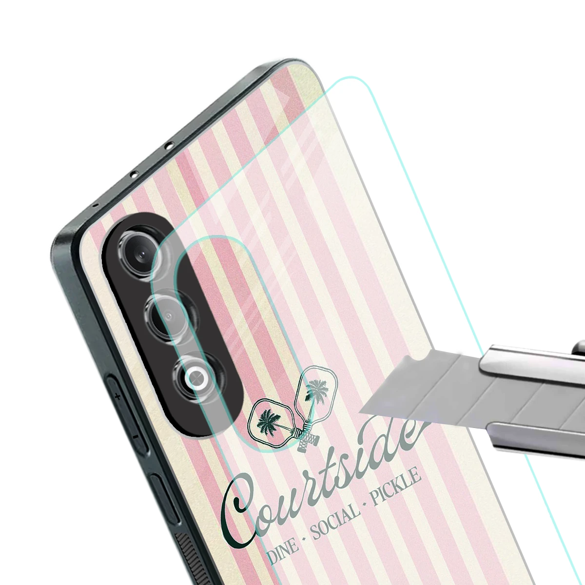 Courtside stylish phone case for oneplus nord ce 4 | glossy glass and slim fit