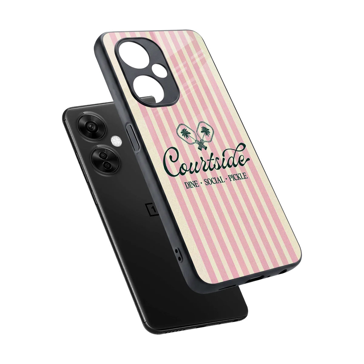 Courtside sleek oneplus nord ce 3 lite cover with tempered glass back and TPU edges